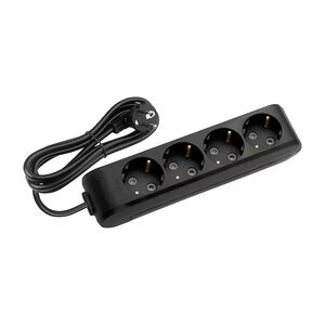EXTENSÃO 3Mt-4 TOMADAS-SEM INTERRUPTOR-Preto-MULTI-LET