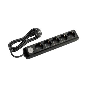 EXTENSÃO 3Mt-5 TOMADAS-COM INTERRUPTO-RPreto-MULTI-LET