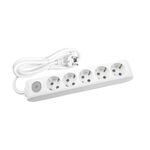 EXTENSÃO 3Mt-5 TOMADAS-COM INTERRUPTOR-Branco-MULTI-LET