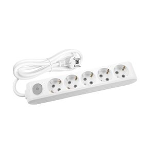 EXTENSÃO 3Mt-5 TOMADAS-COM INTERRUPTOR-Branco-MULTI-LET