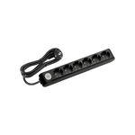 EXTENSÃO 3Mt-6 TOMADAS-COM INTERRUPTOR-Preto-MULTI-LET