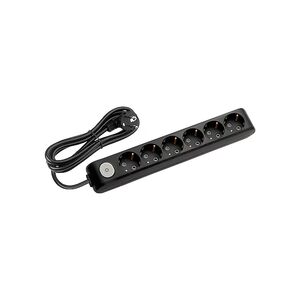 EXTENSÃO 3Mt-6 TOMADAS-COM INTERRUPTOR-Preto-MULTI-LET