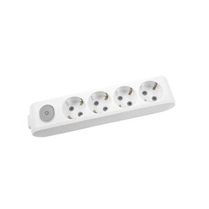 EXTENSÃO-4 TOMADAS-COM INTERRUPTOR SEM CABO-Branco-MULTI-LET
