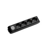 EXTENSÃO-4 TOMADAS-COM INTERRUPTOR SEM CABO-Preto-MULTI-LET