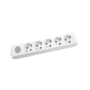 EXTENSÃO-5 TOMADAS-COM INTERRUPTOR SEM CABO–Branco-MULTI-LET