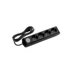 EXTENSÃO 5Mt-4 TOMADAS-COM INTERRUPTOR-Preto-MULTI-LET