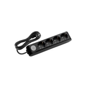 EXTENSÃO 5Mt-4 TOMADAS-COM INTERRUPTOR-Preto-MULTI-LET