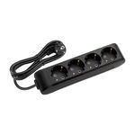 EXTENSÃO 5Mt-4 TOMADAS-SEM INTERRUPTOR-Preto-MULTI-LET