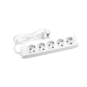 EXTENSÃO 5Mt-5 TOMADAS-SEM INTERRUPTOR-Branco-MULTI-LET