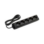 EXTENSÃO 5Mt-5 TOMADAS-SEM INTERRUPTOR-Preto-MULTI-LET
