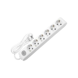 EXTENSÃO 5Mt-6 TOMADAS-COM INTERRUPTOR-Branco-MULTI-LET