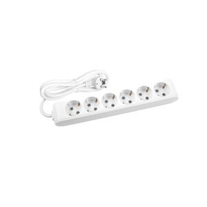 EXTENSÃO 5Mt-6 TOMADAS-SEM INTERRUPTOR-Branco-MULTI-LET