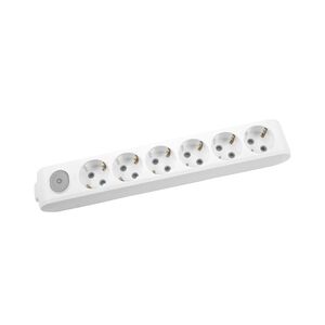 EXTENSÃO-6 TOMADAS-COM INTERRUPTOR SEM CABO-Branco-MULTI-LET
