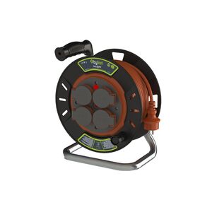 Extensão com Enrolador IP44 40m 3×2,5 com 4 Tomadas