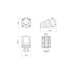 Ficha Industrial Fêmea 2P+T 16A 230V 16/3T  IP44 (90°-Bemis