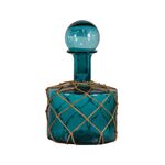 Garrafa De Vidro Azul 35×20