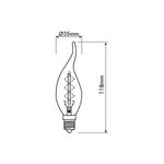 LAMPADA DE FILAMENTO C35T 40W E14 CARBONO