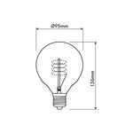LAMPADA DE FILAMENTO G95 40W E27 CARBONO