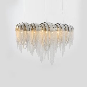 Luminária Com Enfeites Prateado Para Sala/Escritório 7x Gu9