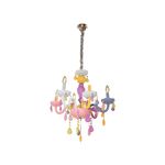 Luminária De Cristal 6x Colorido Para Quarto/Sala E14 Max.40w