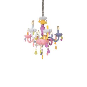 Luminária De Cristal 8x Colorido Para Quarto/Sala E14 Max.40w