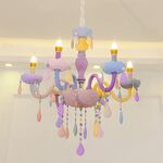 Luminária De Cristal 8x Colorido Para Quarto/Sala E14 Max.40w