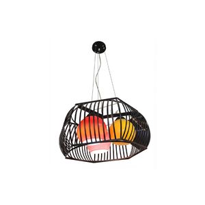 Luminária Rústico Preto Corda Para Quarto/Sala/ Escritório E27 Max.40w