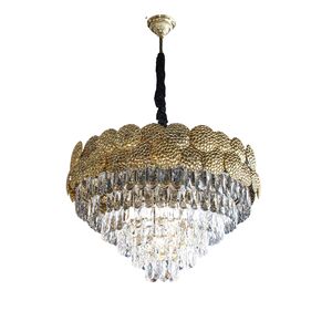 Lustre Cristal Dourado  Para Sala/Escritório 14x E14 40w