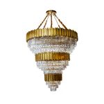 Lustre De Cristal Dourado E14