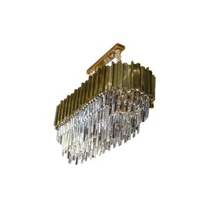 Lustre De Cristal Dourado Para Sala/Quarto 10x E14 40w