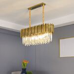 Lustre De Cristal Dourado Para Sala/Quarto 10x E14 40w