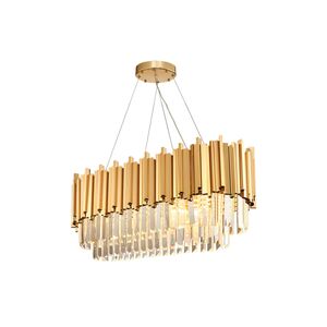 Lustre De Cristal Dourado Sala/Escritório 11x E14 40w