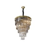Lustre De Cristal Inox Dourado E Preto E14