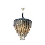 Lustre De Cristal Inox Dourado E14