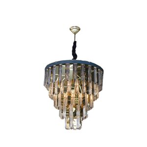 Lustre De Cristal Inox Dourado E14