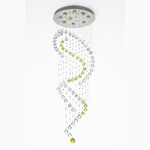 Lustre De Cristal Inox Led D600xh2500