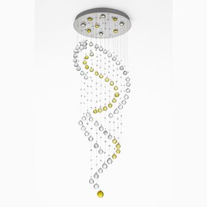 Lustre De Cristal Inox Led D600xh2500