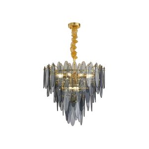 Lustre De Cristal Inox Para Sala/Escritório 15x E14 40w