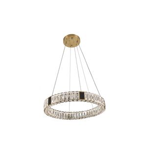 Lustre Lamp Dourado LED  34W ¢600*H1000Ömm