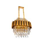 Lustre OVAL  Dourado E14x12 Com Cristaisφ800*H1000mm