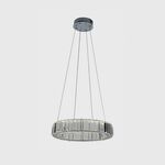 Lustre Pendente Cristal Cromo Redondo 400CM-Led 30W-Avida