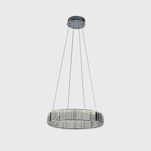 Lustre Pendente Cristal Cromo Redondo 400CM-Led 30W-Avida