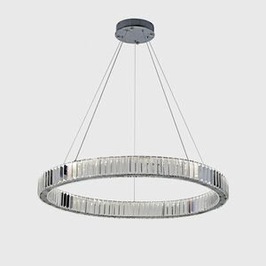 Lustre Pendente Cristal Cromo Redondo 800CM-Led 30W-Avida