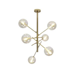 Lustre Pendente Jabuticaba 6*G4 -70m-Dourado-Avida