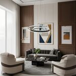 Lustre Pendente Moderno Led Para Sala Quarto Curve Infinito Cromo 72W Led 3CCT  800*1000Avida