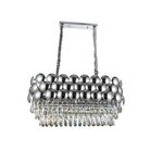 Lustre Redondo Cromada E14x12 Com Cristaisφ800*300mm
