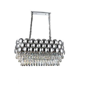 Lustre Redondo Cromada E14x12 Com Cristaisφ800*300mm