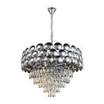 Lustre Redondo Cromada E14x13 Com Cristaisφ800*H1000mm