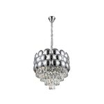 Lustre Redondo Cromada E14x8 Com Cristaisφ500*H1000mm