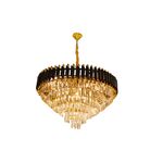 Lustre Redondo Dourado Com Cristais